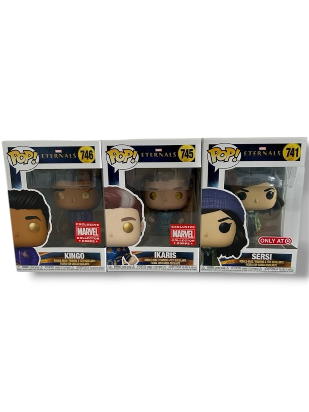 Funko Marvel Eternals Bundle (Set of 3): #741 Sersi, #746 Kingo, and #745 Ikaris